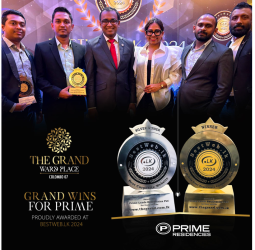 Prime Lands Residencies PLC ‘The Grand Ward Place’ website shines with dual wins at 14th BestWeb.lk 2024 Competition