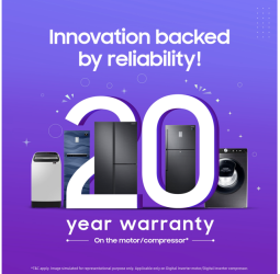 Samsung Sri Lanka reinforces commitment to sustainability with 20-year warranty on refrigerators and washing machines