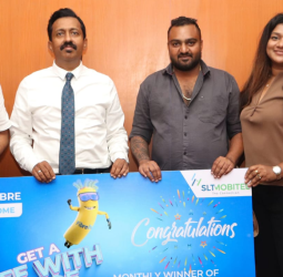SLT-MOBITEL presents LKR 1,000,000 to January’s ‘Fibre Elite Rewards’ winner