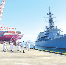 JMSDF SAMIDARE arrives at Colombo Port