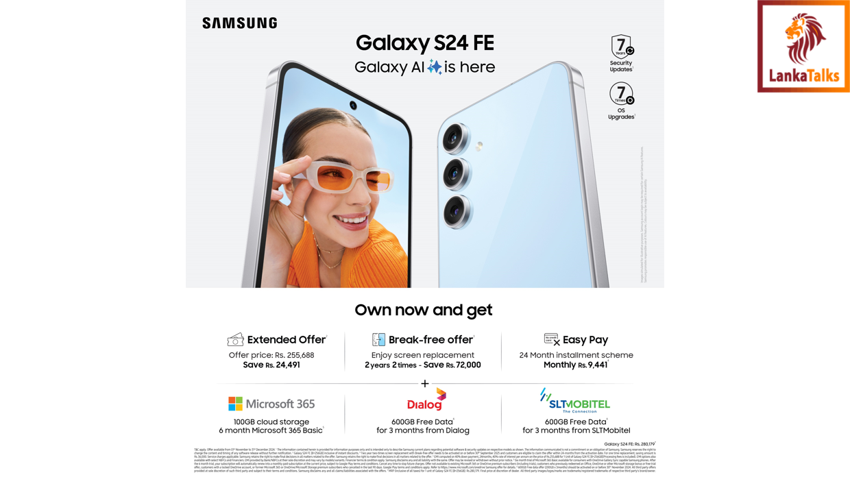 Samsung Sri Lanka officially launches Galaxy S24FE for purchase with exclusive offers