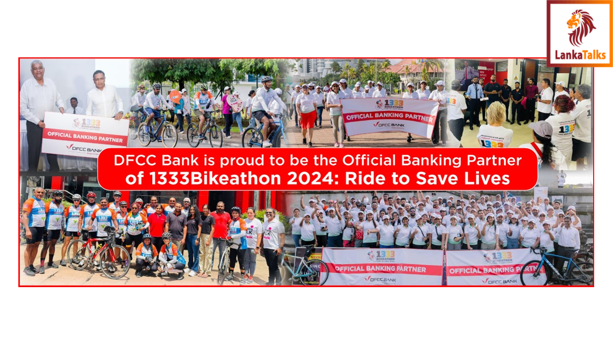 DFCC Bank Supports 1333 Bikeathon as Official Banking Partner Supporting Nationwide Suicide Prevention Efforts