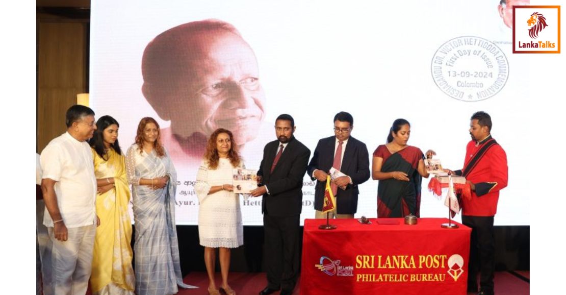 Commemorative Stamp Honoring Sahasrabhisheka Waidhyashuri Deshabandu Dr. Victor Hettigoda: A Legacy of Dedication to Indigenous Medicine